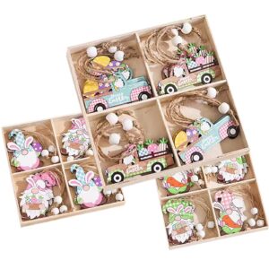 73-2244 Στολίδια Ξύλινα Αμάξια, Λαγουδάκια Σετ=12 τεμ 6cm Bunny's 932264