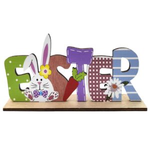 73-2269 Ξύλινο Happy Easter με ένα Λαγούς & Καρότο 22x9cm Bunny's 932289
