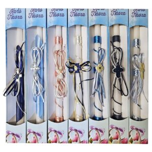 73-2319 Λαμπάδα Ντεκόρ Σταυρουδάκι σε Κουτί Χρωματιστό 36cm x ø17mm Bunny's 932339