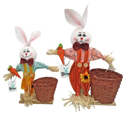 Λαγός Αχυρένιος με Καλάθι 30cm (καλάθι ø9cm) Bunny's 93747