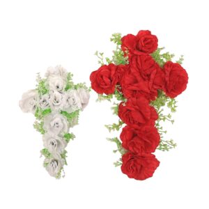 Σταυρός με Τριαντάφυλλα 47x30cm Bunny's 93798