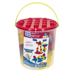 Κουβάς με 48 Μεγάλα Τουβλάκια για Αγόρι 12+ Μηνών ø25x26cm Lazaridis 0032