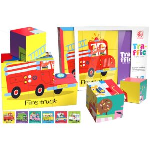 Κύβοι 9 Τεμ,6 σε 1, Οχήματα Traffic 26x20x7cm ToyMarkt 95440