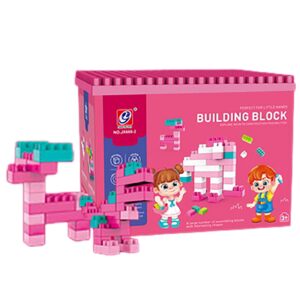 Τουβλάκια σε ροζ Παιχνιδόκουτο 100τεμ. 3+ Ετών 21x17x16,5cm ToyMarkt 95464