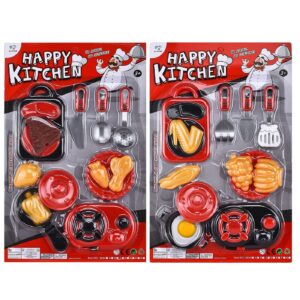 77-1006 Κουζινικά Κόκκινα-Μαύρα & Φαγητά σε Καρτέλα 25x38cm ToyMarkt 971026