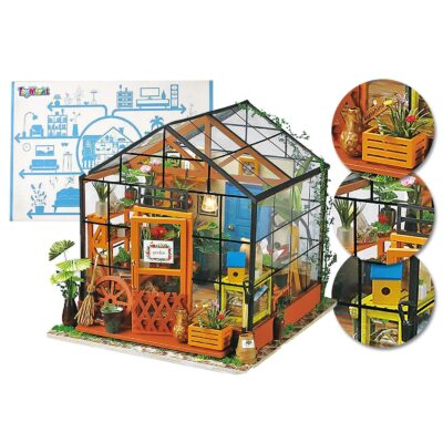 Σπιτάκι Θερμοκήπιο diy Κατασκευή με φως Κουτί: 32x21x5cm, Συναρμολογημένο: 19x17x17cm ToyMarkt 971120
