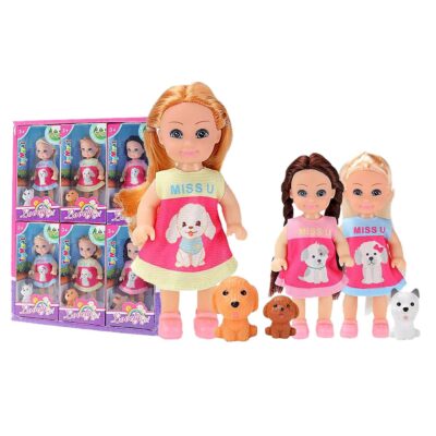 Κούκλα 11cm & Ζωάκι pet 8x16x4cm ToyMarkt 98249