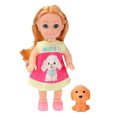 Κούκλα 11cm & Ζωάκι pet 8x16x4cm ToyMarkt 98249