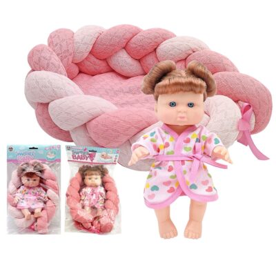 ΚΟΥΚΛΑ 20cm με Κρεβατάκι σε Σακούλα 36x20x7cm ToyMarkt 98256