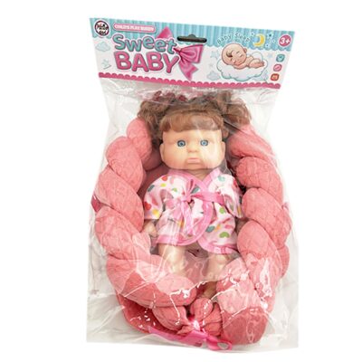 ΚΟΥΚΛΑ 20cm με Κρεβατάκι σε Σακούλα 36x20x7cm ToyMarkt 98256
