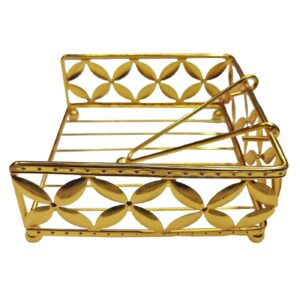 80-2109 Χαρτοπετσετοθήκη Μεταλλική Χρυσή 16x16x7cm Homie 1002129