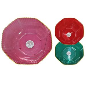 80-2141 Πιατέλα Πλαστική Χρωματιστή Οκτάγωνη ø24x7cm Homie 1002161