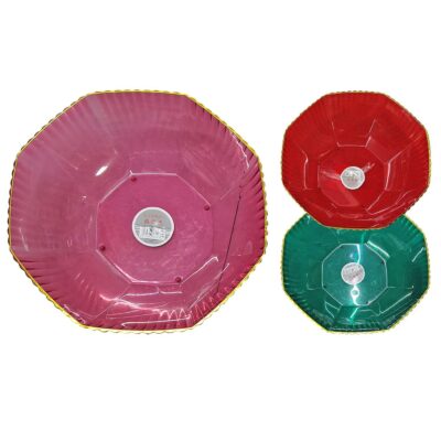 Πιατέλα Πλαστική Χρωματιστή Οκτάγωνη ø24x7cm Homie 1002161