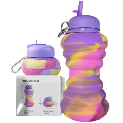 Παγούρι Σιλικόνης Πτυσσόμενο Πολύχρωμο 600ml Homie 1002173