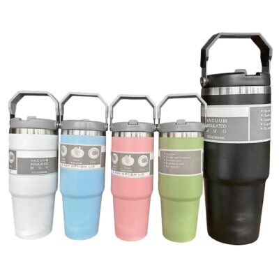 Ποτήρι Θερμός με Ανοιγόμενο Καλαμάκι 900ml Homie 1002188