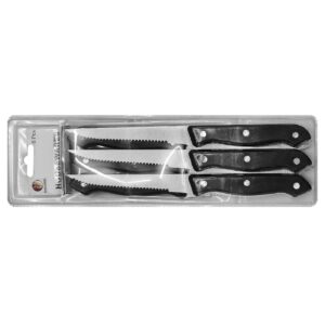 Μαχαίρια Πριονωτά Μαύρη Λαβή σετ=6τεμ 22,5cm Homie 100344