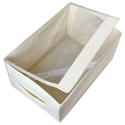 Υφασμάτινο Κουτί με Διάφανο Καπάκι 55x32x25cm Homie 1011180