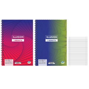 84-284 Τετράδια Σπιράλ 3 Θεμάτων Illusion 17x25cm JustNote 104304