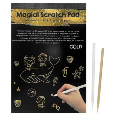 Magic Scratch Μπλόκ 40 Μαύρες Σελίδες & 2 Μολύβια 21x14,5cm JustNote 104371