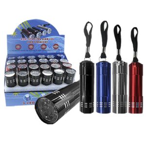 88-145 Φακός Μεταλλικός 9LED 8,5x2,5cm Homie 108165