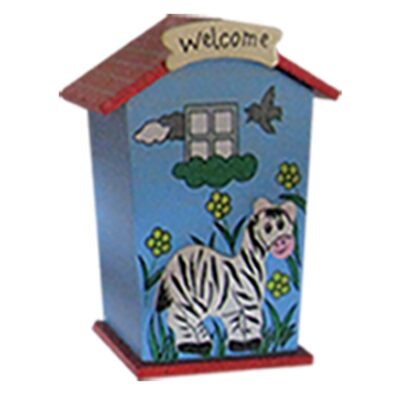 Κουμπαράς Ξύλινος Σπίτι-Ζώα 12x9x6cm Xmasfest 1131596