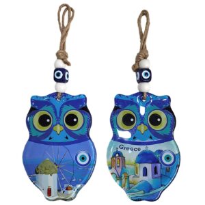 96-914 Γούρι Κουκουβάγια Greece με Μάτι & Νησί 24x13x9cm Homie 116934