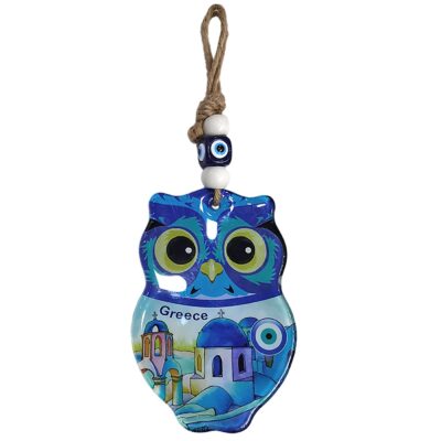 Γούρι Κουκουβάγια Greece με Μάτι & Νησί 24x13x9cm Homie 116934