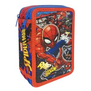 50-2795 Κασετίνα Γεμάτη Τριπλή Spiderman 19,5x12,5x7cm Spiderman 1004Ε-14062