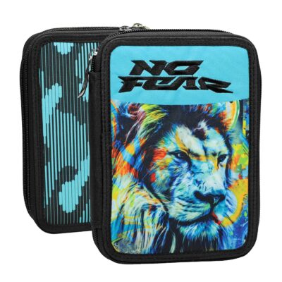 Κασετίνα Διπλή Γεμάτη No Fear Fluo Lion 20x14x4cm Gim 348-45100