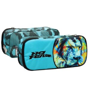 50-3675 Κασετίνα Βαρελάκι Οβαλ no Fear Fluo Lion 23x10x6cm Gim 348-45141
