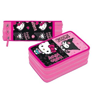 50-3713 Κασετίνα Γεμάτη Τριπλή Hello Kitty με Kuromi 19,5x12,5x6cm Kuromi 119652G