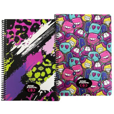 Τετράδιο Σπιραλ 2 Θεμάτων, 70φύλλων no Fear Fluo Prints- Music 17x25cm Gim 348-31402