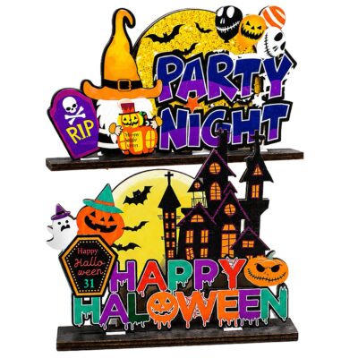 Επιτραπέζιο Ξύλινο Διακοσμητικό Halloween Παραστάσεις 18x15cm Carnavalista 232840