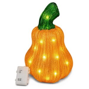 3-2825 Κολοκύθα Ακρυλική Διακοσμητική με LED 35x22cm Carnavalista 232845