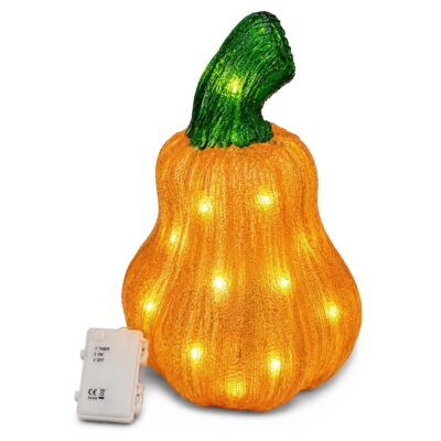 Κολοκύθα Ακρυλική Διακοσμητική με LED 35x22cm Carnavalista 232845