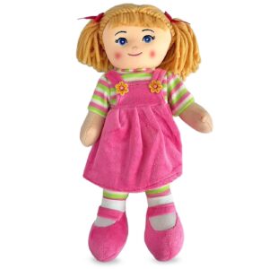78-265 Κούκλα Πάνινη ροζ με Κοτσίδες 40cm ToyMarkt 98285