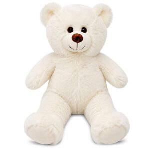 Λούτρινος Αρκούδος Λευκός Καθιστό 28cm ToyMarkt 99463