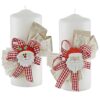 Κερί Κολώνα Άγιος με Φιόγκο 12x5cm Xmasfest 1131664