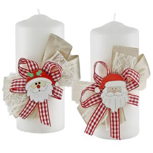 Κερί Κολώνα Άγιος με Φιόγκο 12x5cm Xmasfest 1131664