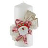 Κερί Κολώνα Άγιος με Φιόγκο 12x5cm Xmasfest 1131664
