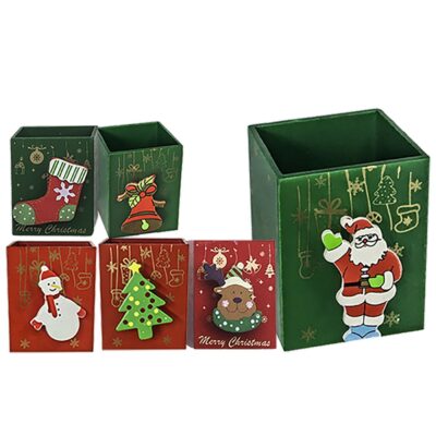 Μολυβοθήκη Χριστουγέννων 4 Σχέδια 8x7x5.5cm Xmasfest 1131893