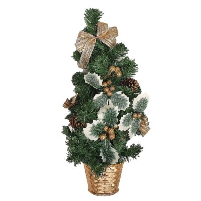 Δεντράκι Μισό Κρεμαστό Στολισμένο με γκι 50cm Xmasfest 1132409
