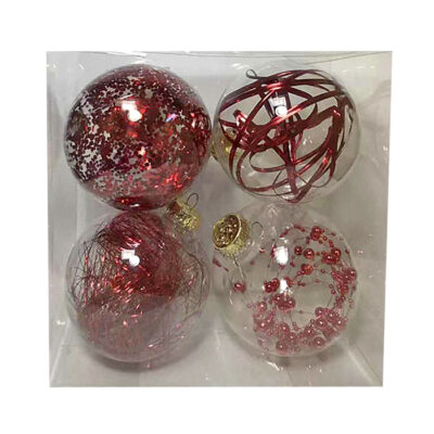 Μπάλες με Γέμιση Ντεκόρ πακ=4τεμ φ10 ø10cm Xmasfest 1132545