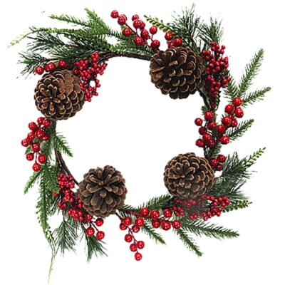 Στεφάνι Κουκουνάρια με γκι ø45cm Xmasfest 1132573
