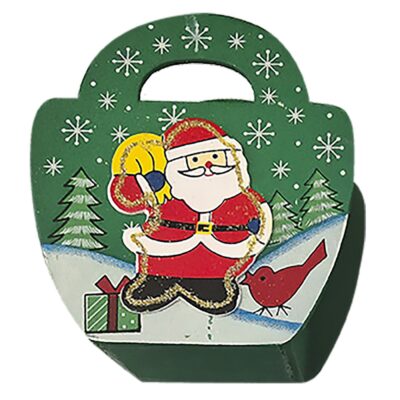 Καλαθάκι με Χερούλι Ξύλινο 11x10x5,5cm Xmasfest 1132696