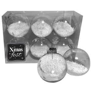 Μπάλες με Γέμιση Χιόνι πακ=6τεμ φ8 ø8cm Xmasfest 1132771