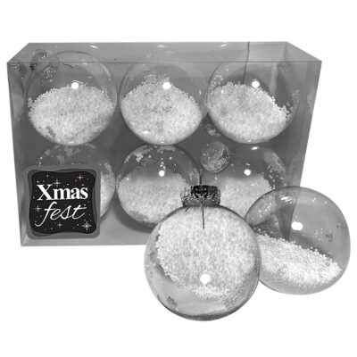 Μπάλες με Γέμιση Χιόνι πακ=6τεμ φ8 ø8cm Xmasfest 1132771
