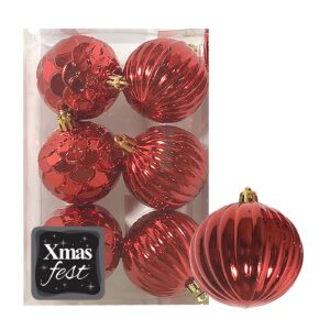 Μπάλες Ανάγλυφες πακ=6τεμ φ6 ø6cm Xmasfest 1132773
