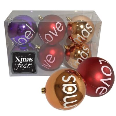 Μπάλες με Ευχές πακ=6τεμ φ8 ø8cm Xmasfest 1132779