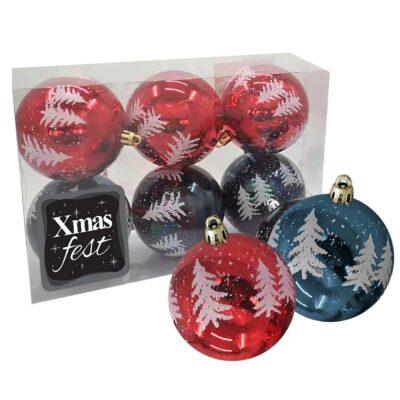 Μπάλες Ντεκόρ Δέντρα πακ=6τεμ φ8cm ø8cm Xmasfest 1132847